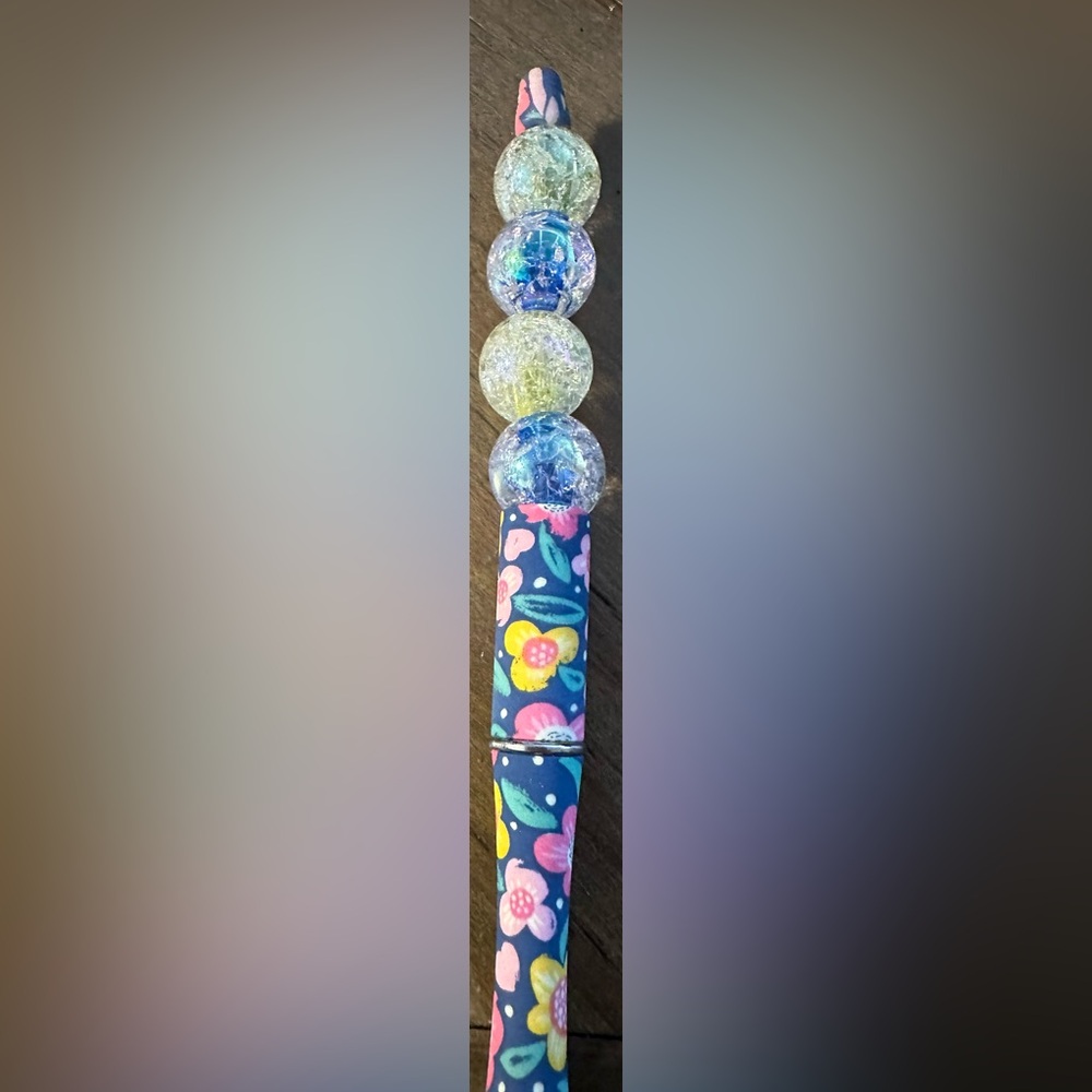 Colorful Floral Beaded Pen
